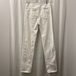 Rag & Bone‎ Women's White Denim Raw Trim Waist Slit Twist Leg Hem Size 26